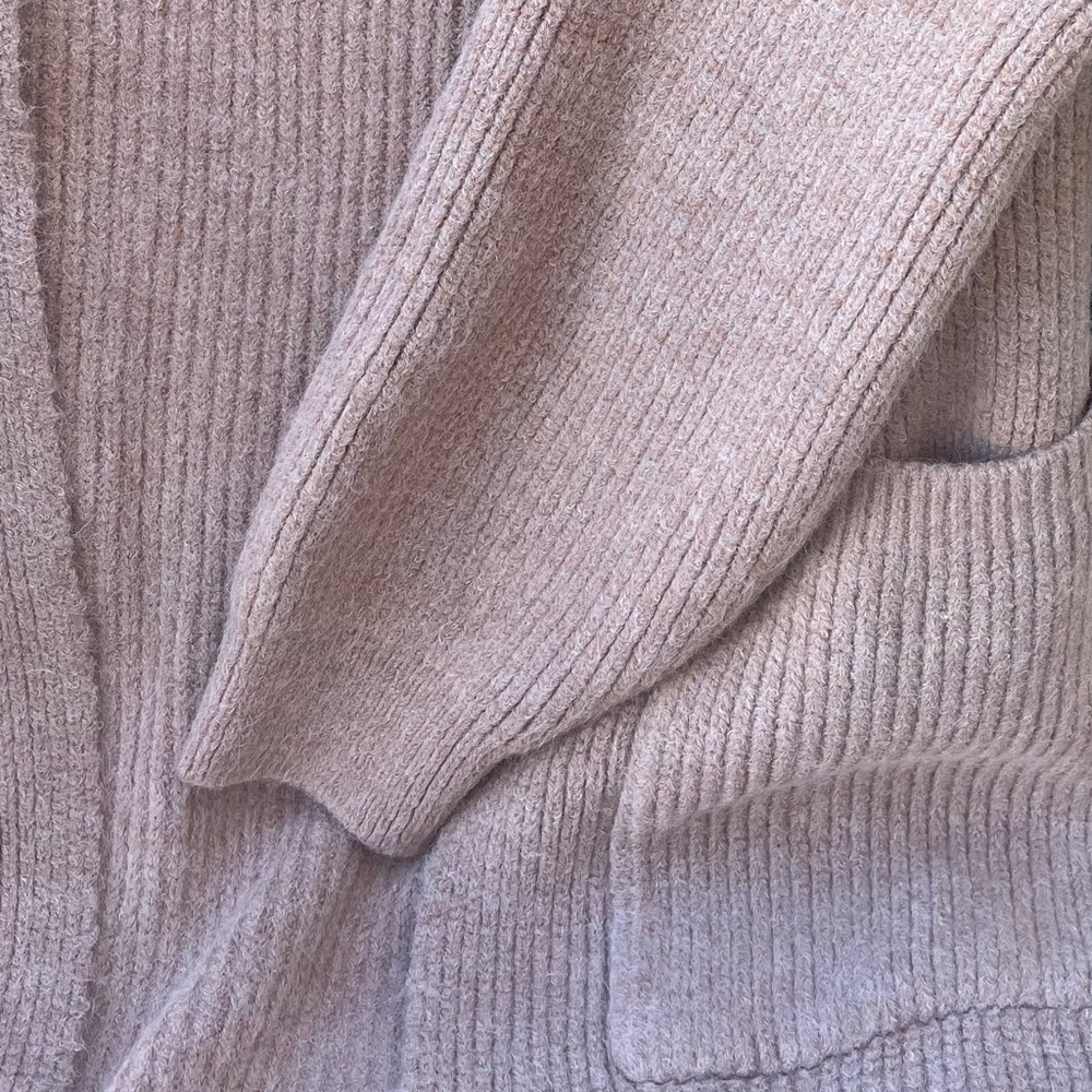 GORGEOUS Chunky Thick Oversized Long Over Knee Rib Tan Brush Soft Cardigan Coat - Picture 9 of 14